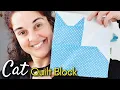 5 Minute Cat Quilt Block for Beginners 2 Patterns Easy DIY Cat Quilt Tutorial