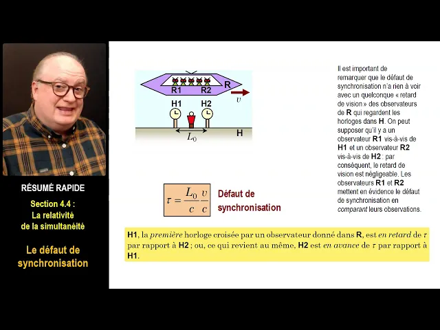 Relativité 4: La relativité de la simultanéité (Physique XXI, tome C, section 4.4)