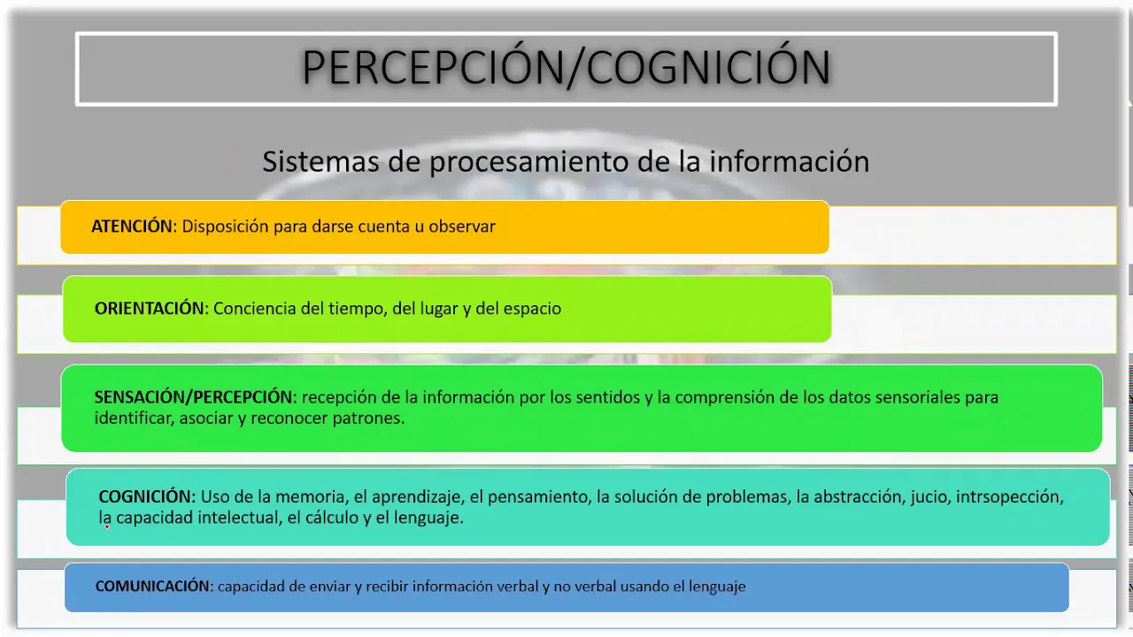 Ciencias básicas integradas a dominios de Enfermería: Dominio 5 Percepción/cognición. Mayo 6 2020