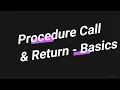 Stack Memory Part5 - Procedure Call and Return
