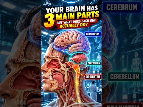 Your Brain Has 3 Main Parts… But What Does Each One Actually Do? 🤯 #HumanBrain #BrainFacts