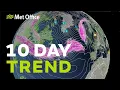 10 Day Trend - Calmer weather as we head into spring