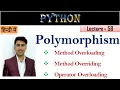 Polymorphism in Python Lecture 58 Method Overloading Method Overriding Operator Overloading