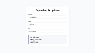 Dependent Dropdown Using HTML CSS and JavaScript