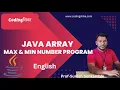 Java Array Program Find Maximum Minimum Number in Array Beginners Tutorial