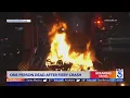 Fiery multi-car crash leaves person dead in downtown Los Angeles