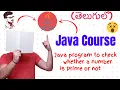 Java Program To Check Whether A Number is Prime Or Not in Telugu Java Course in Telugu