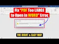 Fix PDF Too Large to Open in Word Error Easy Solution