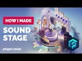 Abstract Sound Stage in Blender - 3D Modeling Process Polygon Runway