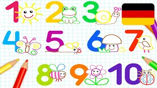 The Numbers In German For Children With Draw Learning 