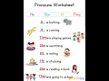 Pronouns Worksheet He She It They