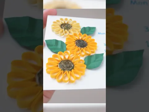 🌻ストローと紙で作るひまわり #夏の花 #ペーパーフラワー #diy
