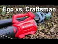 Ego 56v vs Craftsman V20 Battery Powered Leaf Blower Comparison