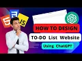 To-do List Website Using ChatGPT HTML CSS JavaScript Project Web Development