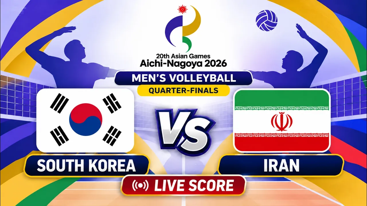 🔴 LIVE | SOUTH KOREA vs IRAN | QF Asian Games 2026 Men's Volleyball | Livescore Volleyball