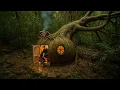 Lagu How I Used VINES to Build a Safe Shelter Under a Fallen Oak Tree in 7 Days  Survival, Bushcraft