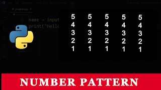 Python Program To Print Number Pattern in Square Shape 08
