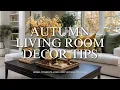 Autumn Living Room Decor Tips with Jewel Toned Pillows and Vintage Touches