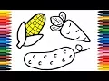 Drawing Vegetables How to Draw Vegetables Picture Coloring Book Vegetables Coloring Page