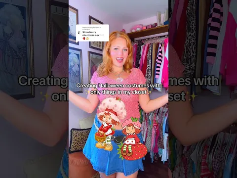 Strawberry Shortcake costume idea🍓🍰#strawberryshortcake #costume #halloweencostume #grwm #fashion