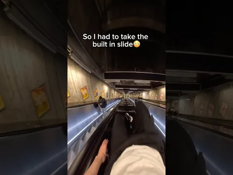 I almost broke my ass on this slide to make it in time for the subway😱🚊 #slide #parkour #shorts