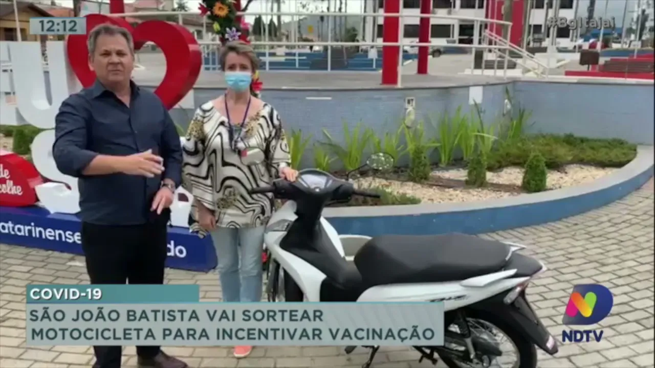 São João Batista vai sortear motocicleta para incentivar a vacinação contra Covid-19