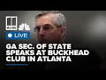 GA Sec of State speaks at Buckhead Club in Atlanta