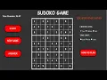 SUDOKU GAME USING HTML CSS AND JAVASCRIPT WEB PROJECT FOR BEGINNERS