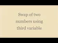 Program To Swap Two Numbers Using Third Variable