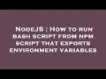 NodeJS How to run bash script from npm script that exports environment variables