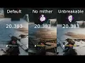 Recovery speed comparison with no mither and unbreakable