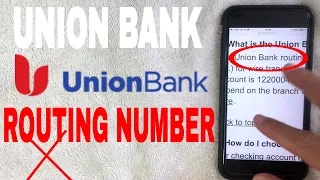 Union Bank ABA Routing Number - Where Is It