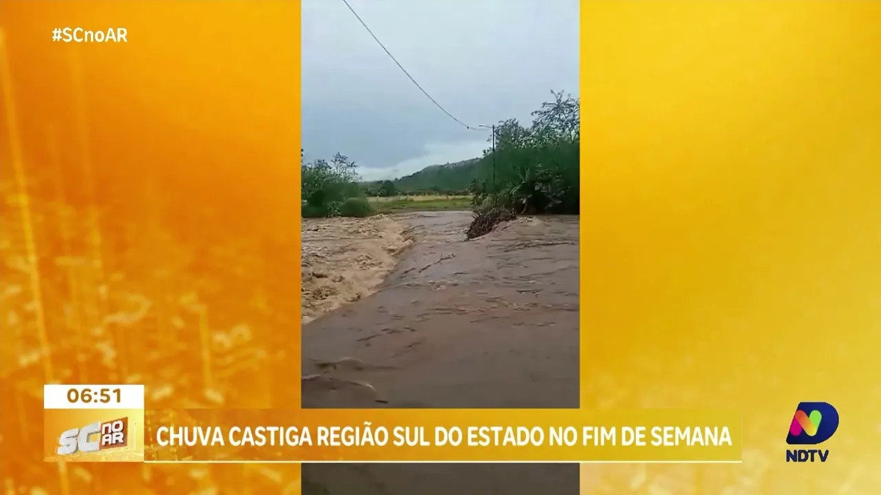Chuva causa estragos na Região Sul durante o fim de semana