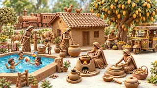 Miniature Clay House 🏠 12 Cute Tiny Kitchen Set Diy | All Kitchen set mitti bartan🍶Handmade Clayart