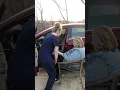 Car transfer for patient with left side hemiplegia