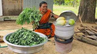 Mango inside Moringa Rasam | Boiled Mango Rasam in Village | Moringa Leaf Poriyal Cooking in Village
