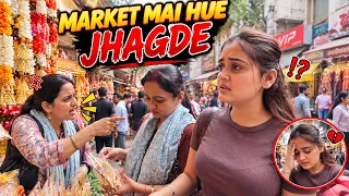Road pe hi ek Aurat Ladai karne lagi | Road Fight On Street Market Shopping