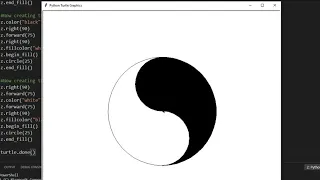Make a Yin-Yang Logo with Python Programming under Turtle Library by MR ProgHammer