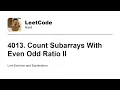 4013 Count Subarrays With Even Odd Ratio II Leetcode Hard