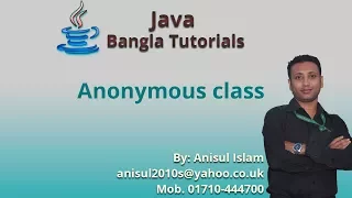 Java Bangla Tutorials 139 Anonymous class