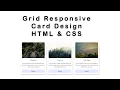 Grid Responsive and Modern Card Design HTML and CSS Tutorial Web Design