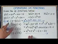 Operations on Functions Step by Step Explanation Part 1 Grade 11 Gen Math