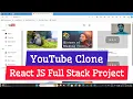YouTube Clone MERN Stack Project Masai School Full Stack React JS