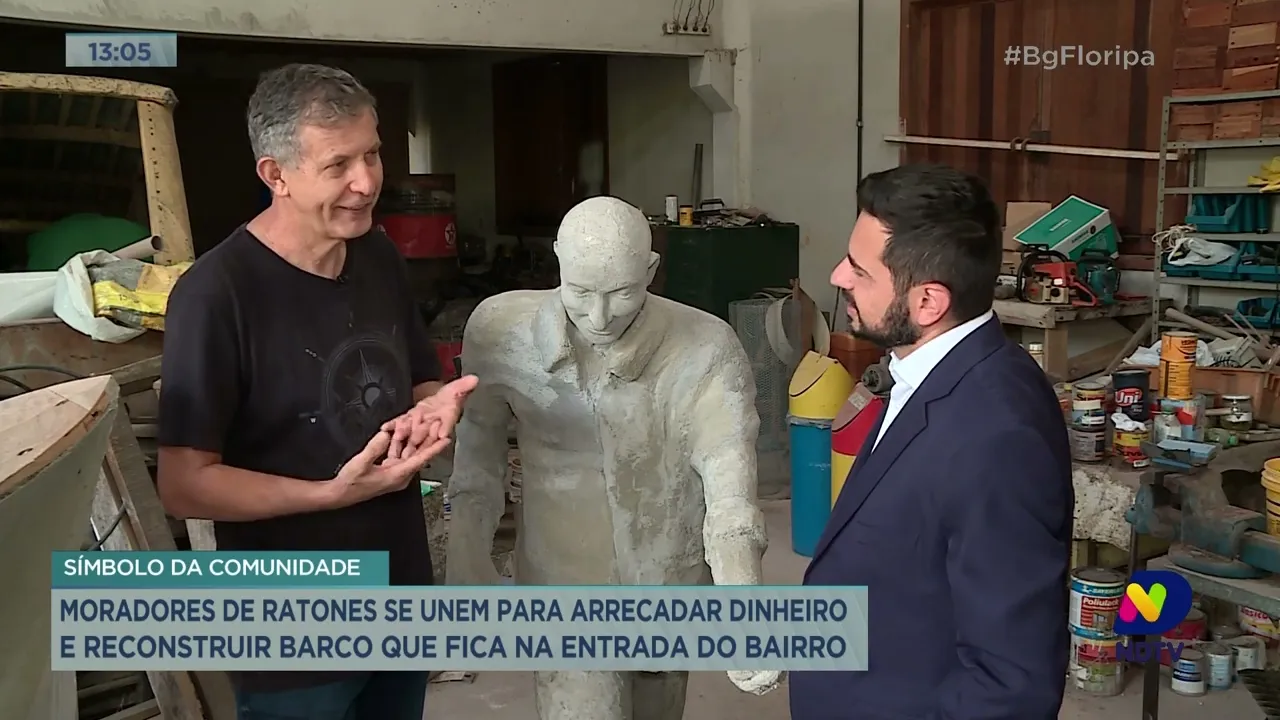 Moradores de Ratones se unem para arrecadar dinheiro e reconstruir barco da entrada do bairro