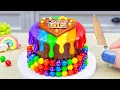 Download Lagu Mini KINDER JOY Heart Cake Recipe🌈Delicious Miniature Rainbow Chocolate Cake Decorating Tutorial