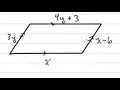 Solving for the variables in the parallelogram