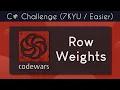 C Row Weights coding problem in 10 minutes