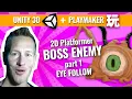 Unity Playmaker 2D Platformer - Boss Enemy Eye Follow Blink