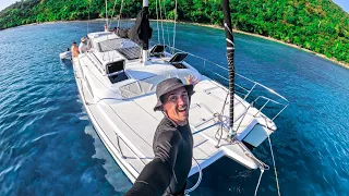 Full  SAILBOAT TOUR  [$68,000 Cozy Catamaran 33.5′, Solo Sailed, Can Anchor ANYWHERE!!!]