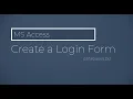 MS Access - Create a Login Form